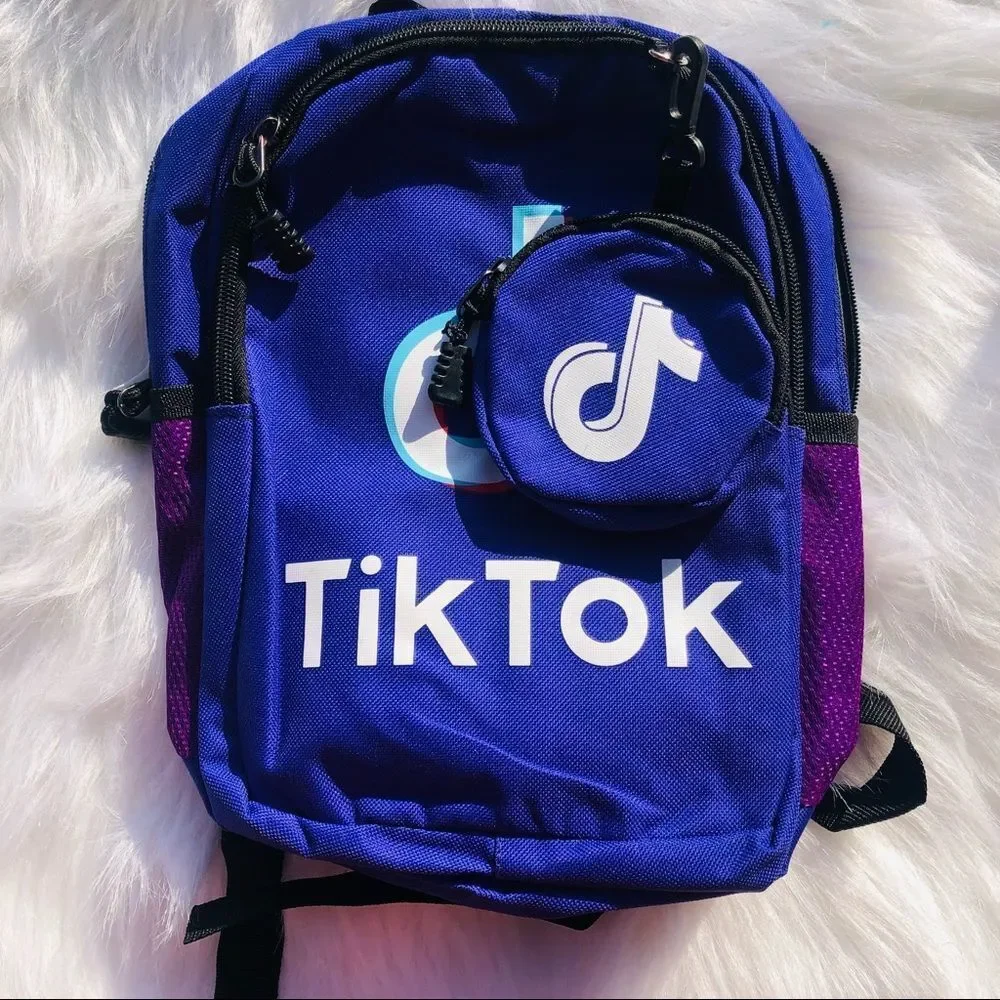 Brand New Trendy Kids Tik Tok School‎ Bagpack with coin purse (Purple)Small
